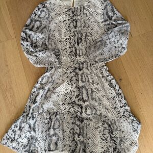 J. Crew Cream and Black Animal-Print Blouse